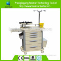 BT-EY003 hospital trolleys equipments abs plastic patient monitor trolley with drawers